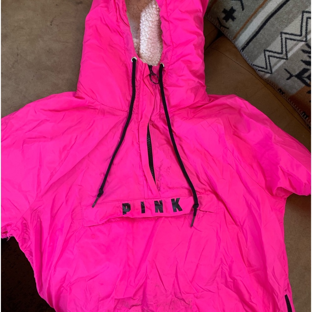 PINK Windbreaker w/ Sherpa Hood